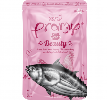 PRAMY 成貓濕包-白肉吞拿魚+鮮嫩雞肉－亮麗毛髮70G