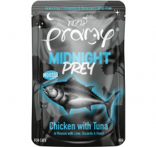 PRAMY 午夜饗宴主食貓餐包-鮮嫩雞肉+高級白肉吞拿魚(慕絲)80G