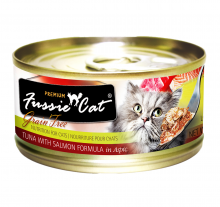 Fussie Cat 黑鑽貓罐頭-吞拿+三文魚80g|犬公館|免費送貨