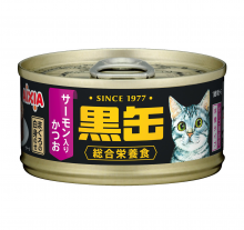 Aixia 黑缶-吞拿+鰹魚+三文80g<BCM18>|犬公館|免費送貨