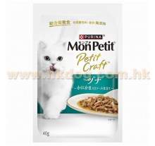 Mon Petit Craft 匠心口味餐貓濕包 醬汁吞拿魚伴蟹柳及紫菜 40G