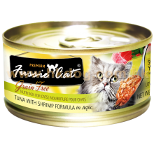 Fussie Cat 黑鑽貓罐頭 吞拿+蝦 80g