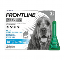 Frontline plus-中型狗用殺蚤水三支裝(10-20KG)|犬公館|免費送貨
