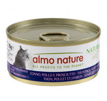 Almo Nature 吞拿+雞肉+火腿 -成貓罐頭70g|犬公館|免費送貨