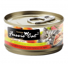 Fussie Cat 黑鑽貓罐頭-吞拿+雞肝80g|犬公館|免費送貨