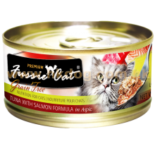 Fussie Cat 黑鑽貓罐頭 吞拿+三文魚 80g
